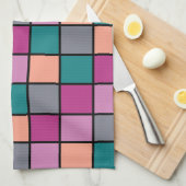 Farbige moderne horizontale Fliesen Muster Version Geschirrtuch (Viertel Falte)