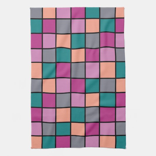 Farbige moderne horizontale Fliesen Muster Version Geschirrtuch (Vertikal)