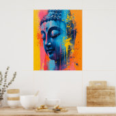 Farbige moderne Kunst - Gautama Buddha Malerei Poster (Küche)
