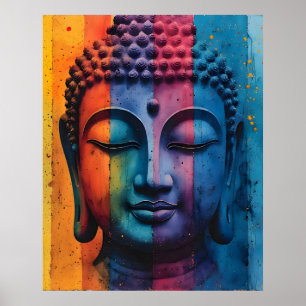 Farbige moderne Kunst - Göttliche Buddha-Malerei Poster
