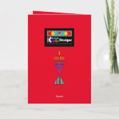 Farbige moderne Menorah Grußkarte Karte (Rückseite)