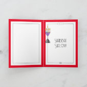 Farbige moderne Menorah Grußkarte Karte (Innenseite)
