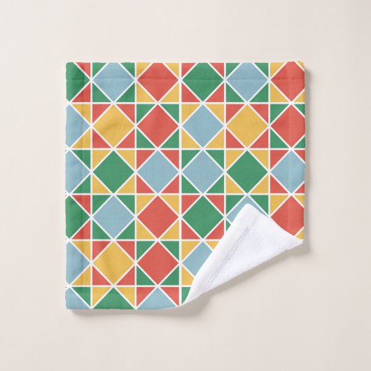 Farbige moderne Mitte des Jahrhunderts l Multi Far Badhandtuch Set (Waschlappen)