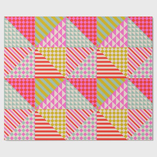 Farbige moderne Patchwork-Quilt-Verpackungspapier Geschenkpapier (Flach)