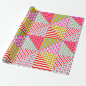 Farbige moderne Patchwork-Quilt-Verpackungspapier Geschenkpapier (Ungerollt)