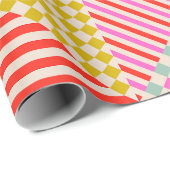 Farbige moderne Patchwork-Quilt-Verpackungspapier Geschenkpapier (Rolleneckpunkt)
