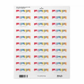 Farbige moderne Randfarben-Rücksendeadressen-Aufkl (Vorne)