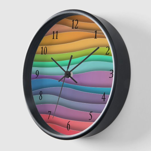 Farbige moderne Regenbogen Ombre Streifen Wall Clo Uhr (Winkel)