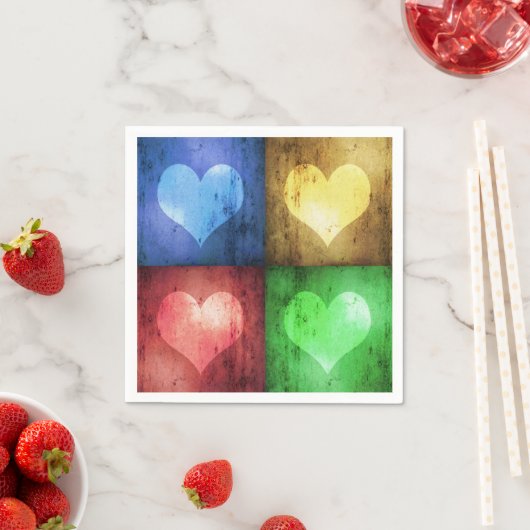 Farbige moderne Schmutz-Herzen Serviette (Beispiel)