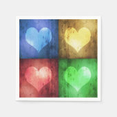Farbige moderne Schmutz-Herzen Serviette (Vorderseite)