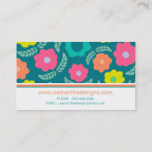 Farbige moderne Sommer-Blumenpracht Visitenkarte (Rückseite)