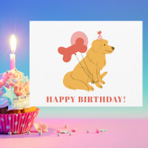 Farbige moderne süße Hund lustig Happy Birthday