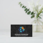 Farbige moderne Tech-Schaltkreis-Logo Visitenkarte (Stehend Vorderseite)
