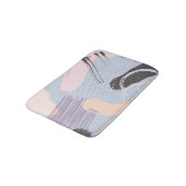 Farbige, moderne Wasserfarben Pinselstriche Badematte (Schrägansicht)