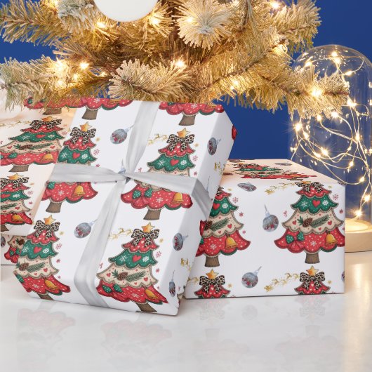Farbige moderne Weihnachtsbaum Geschenkpapier (Feiertage)