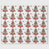 Farbige moderne Weihnachtsbaum Geschenkpapier (Flach)
