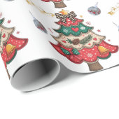 Farbige moderne Weihnachtsbaum Geschenkpapier (Rolleneckpunkt)