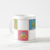 Farbige moderne Weihnachtstypografie Name Foto Kaffeetasse (Vorderseite Links)