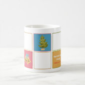 Farbige moderne Weihnachtstypografie Name Foto Kaffeetasse (Mittel)