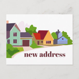 Farbige Moderne Wir sind umgezogen Neue Adresse Postkarte