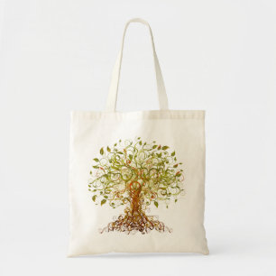 Farbige modernistische Baum 13 Tragetasche