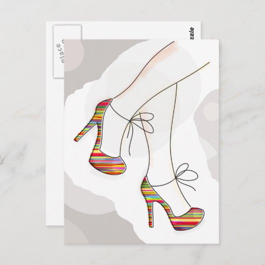 Farbige Modeschuhe Postkarte (Vorne/Hinten)