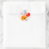 Farbige Mohnblume Blume Runder Aufkleber (Tasche)