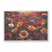 Farbige Mohnblumen Aufkleber (Vorderseite)