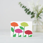 Farbige Mohnblumen-Blume Visitenkarte (Stehend Vorderseite)