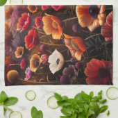 Farbige Mohnblumen Geschirrtuch (Gefaltet)