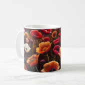 Farbige Mohnblumen Kaffeetasse (Vorderseite Links)