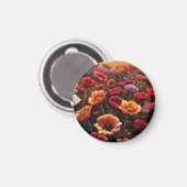 Farbige Mohnblumen Magnet (Vorderseite/Rückseite)