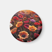Farbige Mohnblumen Magnet (Vorne)