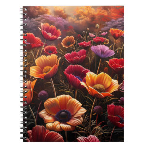 Farbige Mohnblumen Notizblock