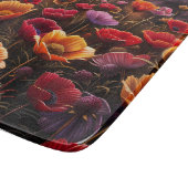 Farbige Mohnblumen Schneidebrett (Ecke)