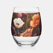 Farbige Mohnblumen Weinglas Ohne Stiel (Vorderseite)