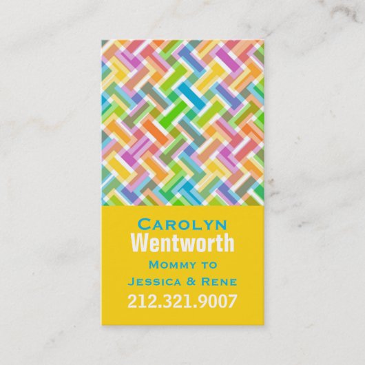 Farbige Mommy-Netzwerkkarte Telefonnummerkarte (Vorderseite)