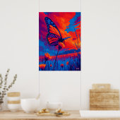 Farbige Monarchfalter-Expressionisten-Wandkunst Poster (Küche)