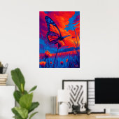 Farbige Monarchfalter-Expressionisten-Wandkunst Poster (Heimbüro)