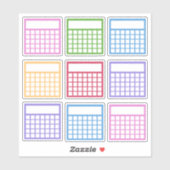 Farbige monatliche Habit-Tracker Aufkleber (Blatt)