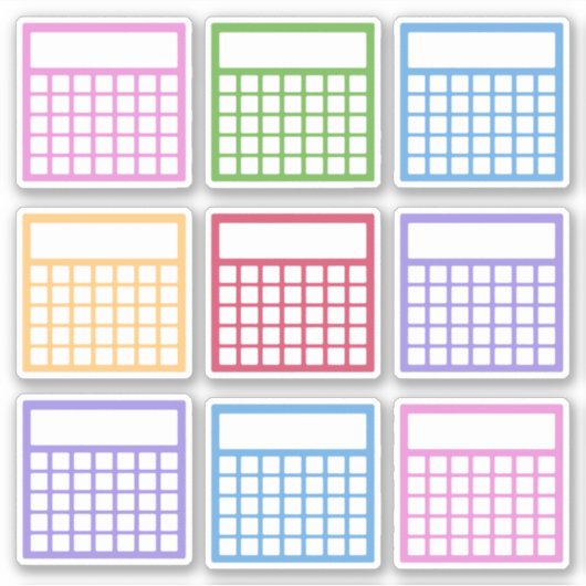 Farbige monatliche Habit-Tracker Aufkleber (Vorderseite)