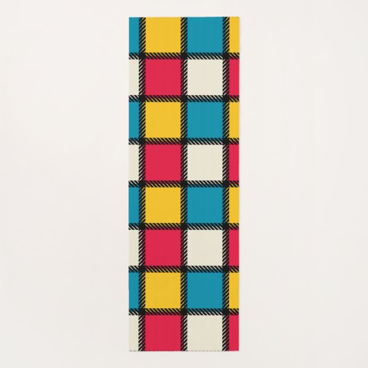 Farbige monochrome Karos Yogamatte (Rückseite)