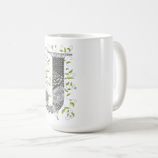 Farbige Monogram Letter J-Tasse Kaffeetasse (VorderseiteRechts)