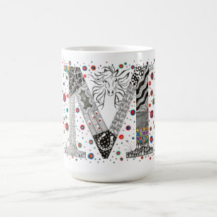 Farbige Monogram Letter M-Tasse Kaffeetasse