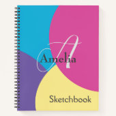 Farbige Monogram Name Sketchbook Notizblock (Vorderseite)