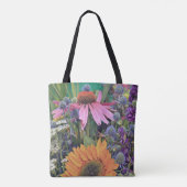 Farbige Monogramm-Blume Totbeutel Tasche (Rückseite)