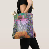 Farbige Monogramm-Blume Totbeutel Tasche (Von Nahem)