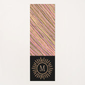 Farbige Monogramm einfache Gold Pink Schwarz Yogamatte (Vorderseite)