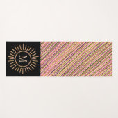 Farbige Monogramm einfache Gold Pink Schwarz Yogamatte (Vorderseite (Horizontal))