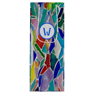 Farbige Monogramm Geschenktüte Für Weinflaschen